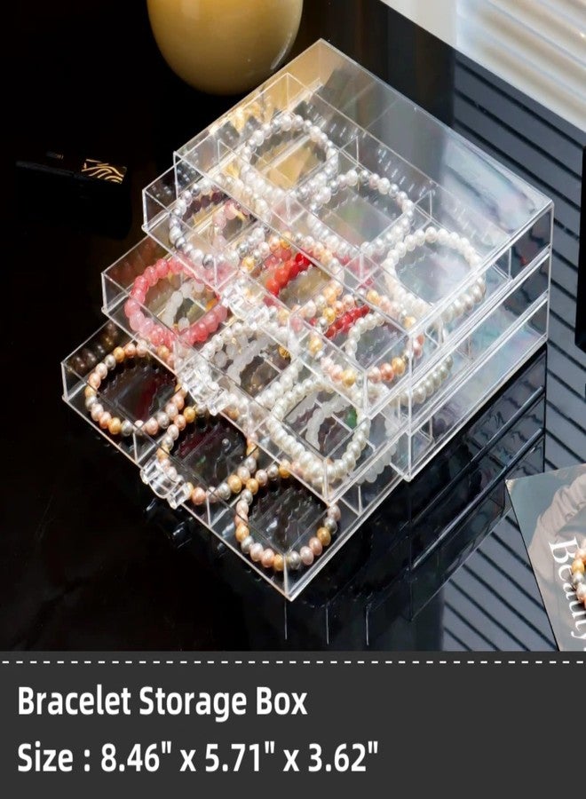 Feadily 1PCS Acrylic Jewelry Organizer Box, Jewelry Drawer Organizer With 3 Drawers 18 Grids, Bracelet Earring Holder Organizer, Clear - Image 2